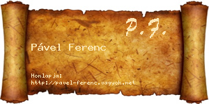 Pável Ferenc névjegykártya
